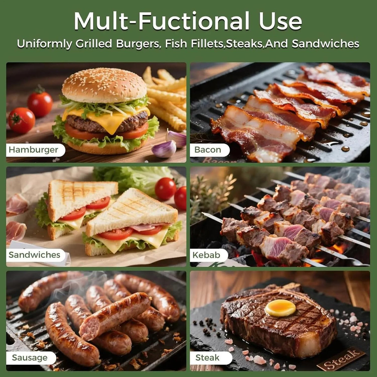 Grill Weight Press Cast Iron, 2.4LB Rectangle Meat Weight Bacon Smash