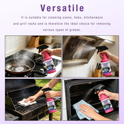 2Pcs Fast-Acting Heavy-Duty Grill Degreaser Spray, New 120 ML BBQ Heavy Duty Degreaser Grill Cleaner Spray, Powerful No-Scrub Oven & Kitchen Cleaner for Grills, Stovetops & Pans