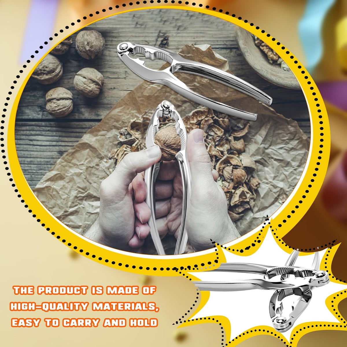 16 Pcs Crab Crackers Seafood Lobster Shellfish Tools Nut Walnut Crackers for Crab Legs Kitchen Party Dinner Restaurant Canteen