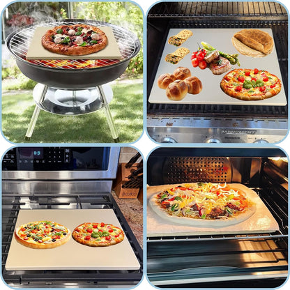 23.6" x 15.7" Heavy Duty Rectangular Extra Large Pizza Pan, Pizza Stone for Whirlpool, GE Oven and BBQ Grill Industrial Commercial Cordierite Baking Stone for Pizzas or Bread