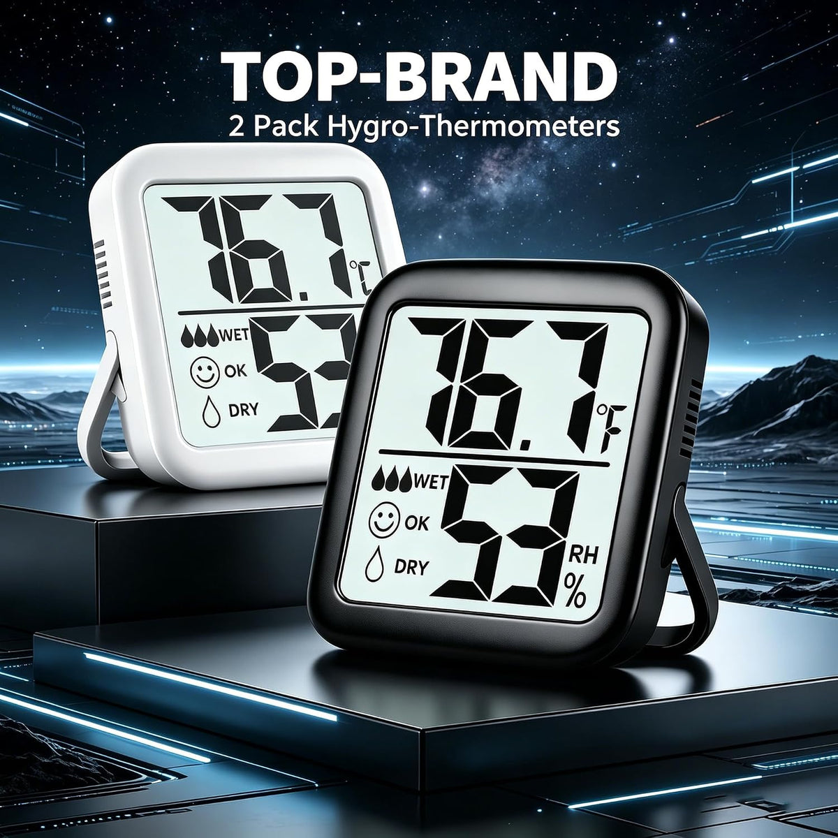 Antonki 2 Pack Room Thermometer Indoor Hygrometer