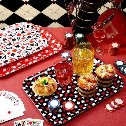 Rtteri 3 Pcs 13 x 10 Inch Valentine's Day Serving Trays Large Plastic Valentine Platters Reusable Serving Dishes Rectangle Pink Heart Candy Snack Food Tray for Valentines Day Wedding Party Table Decor