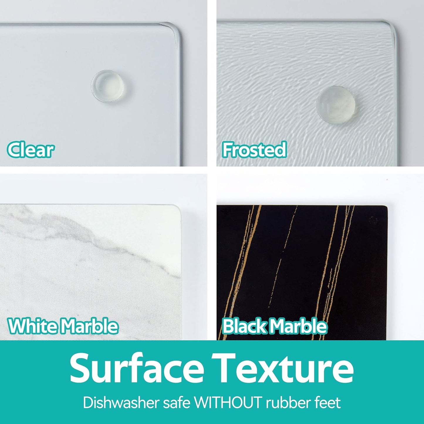 Murrey Home Glass Cutting Board Set for Kitchen Counter, Tempered Glass Chopping Boards Dishwasher Safe, Small Clear Countertop Tray, 16"x12"x2PC