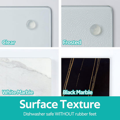 Murrey Home Glass Cutting Board Set for Kitchen Counter, Tempered Glass Chopping Boards Dishwasher Safe, Small Clear Countertop Tray, 16"x12"x2PC