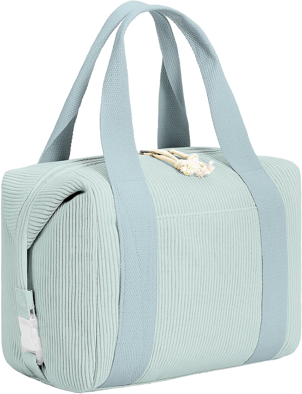 HowFly Lunch Bag Women Lunch Box for Women Cute Corduroy Insulated Lunch Bag Adult Large Cooler Lunch Tote Bags for Work Picnic Beach, Blue