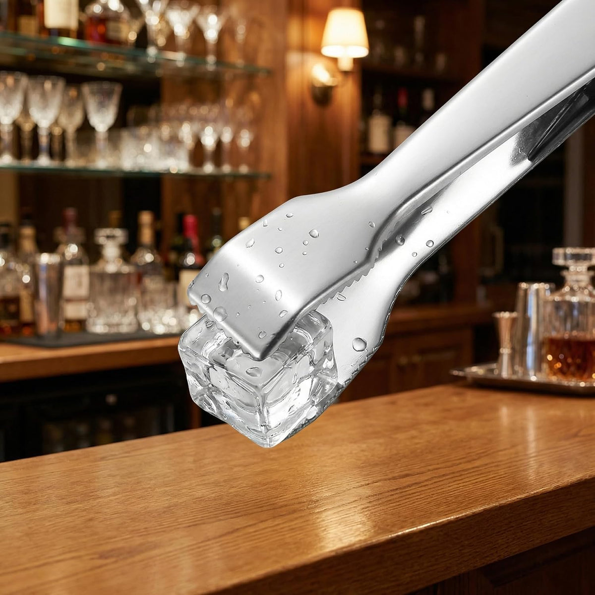 Ice Tongs for Bucket Bar Stainless Steel Cube Tong with Claw Grips Sugar Cube Tongs for Buckets Large Cubes Kitchen Use for Home Hotel Ice Bars
