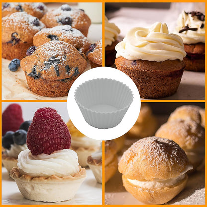 6 pack Silicone Baking Cups, Reusable Muffin Liners Non-Stick Cup, Cake Molds Set,Cupcake Silicone Liner Cupcake Holder,Bpa Free (navy blue)