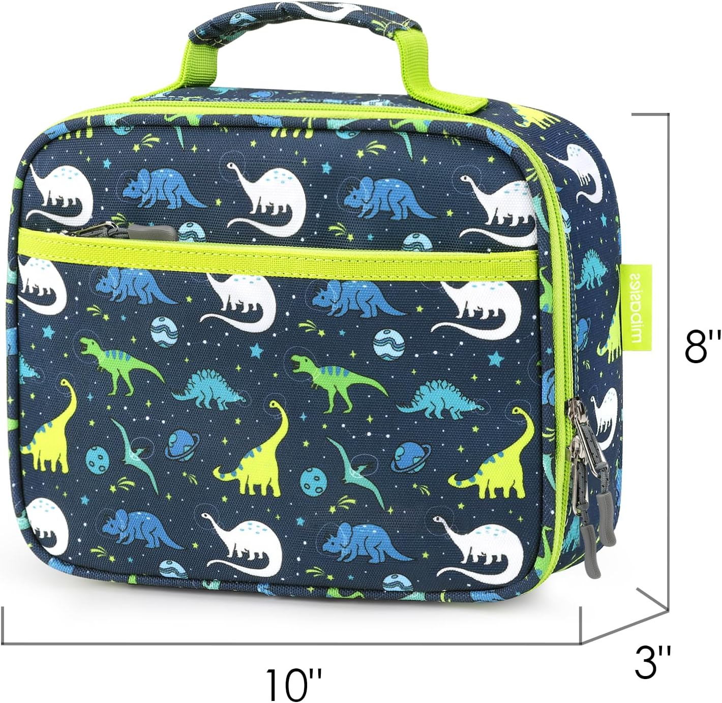 mibasies Kids Lunch Box for Girls Toddler, Insulated and Reusable Lunch Bag for School, Pink Rainbow