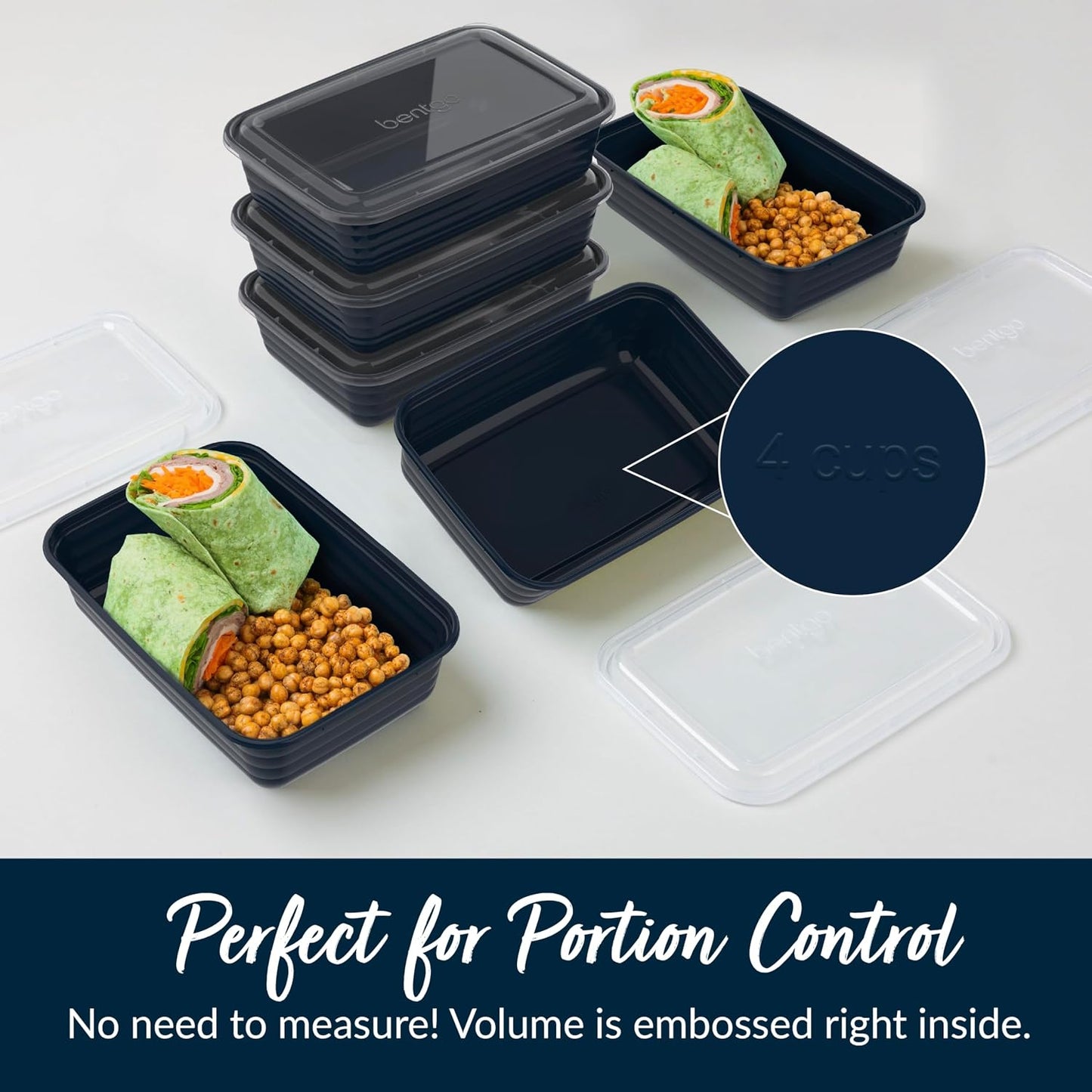 Bentgo Prep - 20-Piece 1-Compartment Reusable Meal Prep Containers with Lids, PFAS & BPA Free Materials, Durable, Microwave, Freezer, & Dishwasher Safe To Go Food Storage (Gold)
