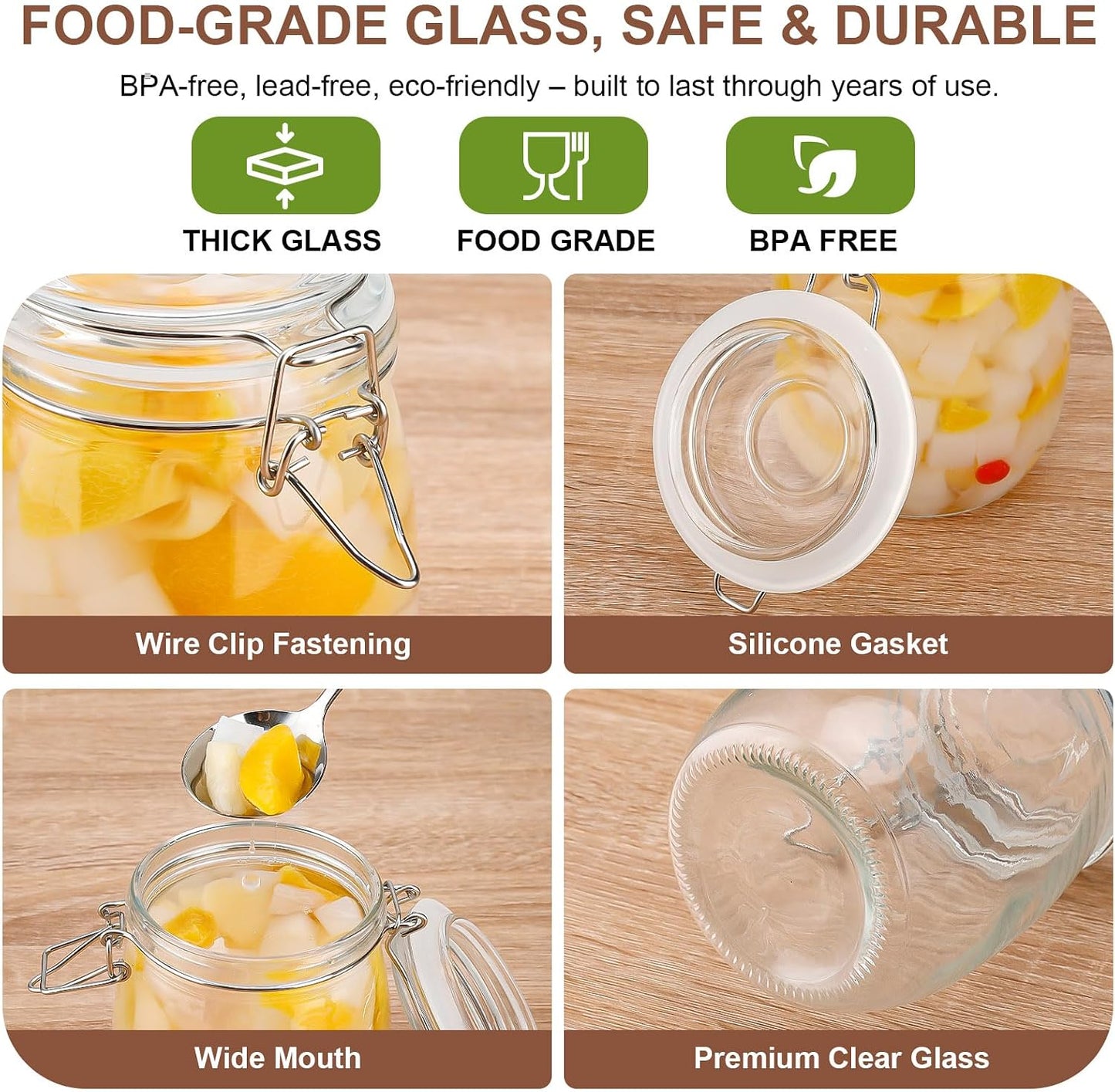 Spice Jars Set of 6, 4 oz Glass Spice Jars with Airtight Lids and Labels, Small Seasoning Jars for Spices, Herbs, Kitchen Spice Organizer