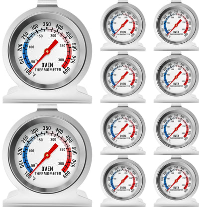 Oven Thermometer 50-300°C/100-600°F Stainless Steel Oven Thermometers with Large Dial, Oven Temperature Gauge for BBQ Cooking Baking Grill Smoker