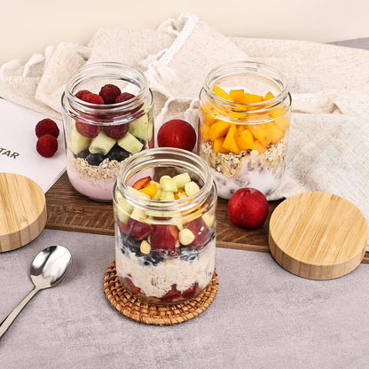 8-Piece 36oz Glass Meal Prep Container Set Clear Glass Food Storage Containers Set, Airtight Food Storage Containers for Coffee, Sugar, Flour, Spices, BPA-Free