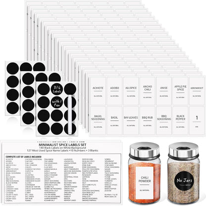 Segarty Food Label Stickers, 300 Pcs Blank Expiration Date Stickers to Write On, with 1 Black Pen, Waterproof Removable Freezer Labels for Glass Spice Jars, Canister, Food Container