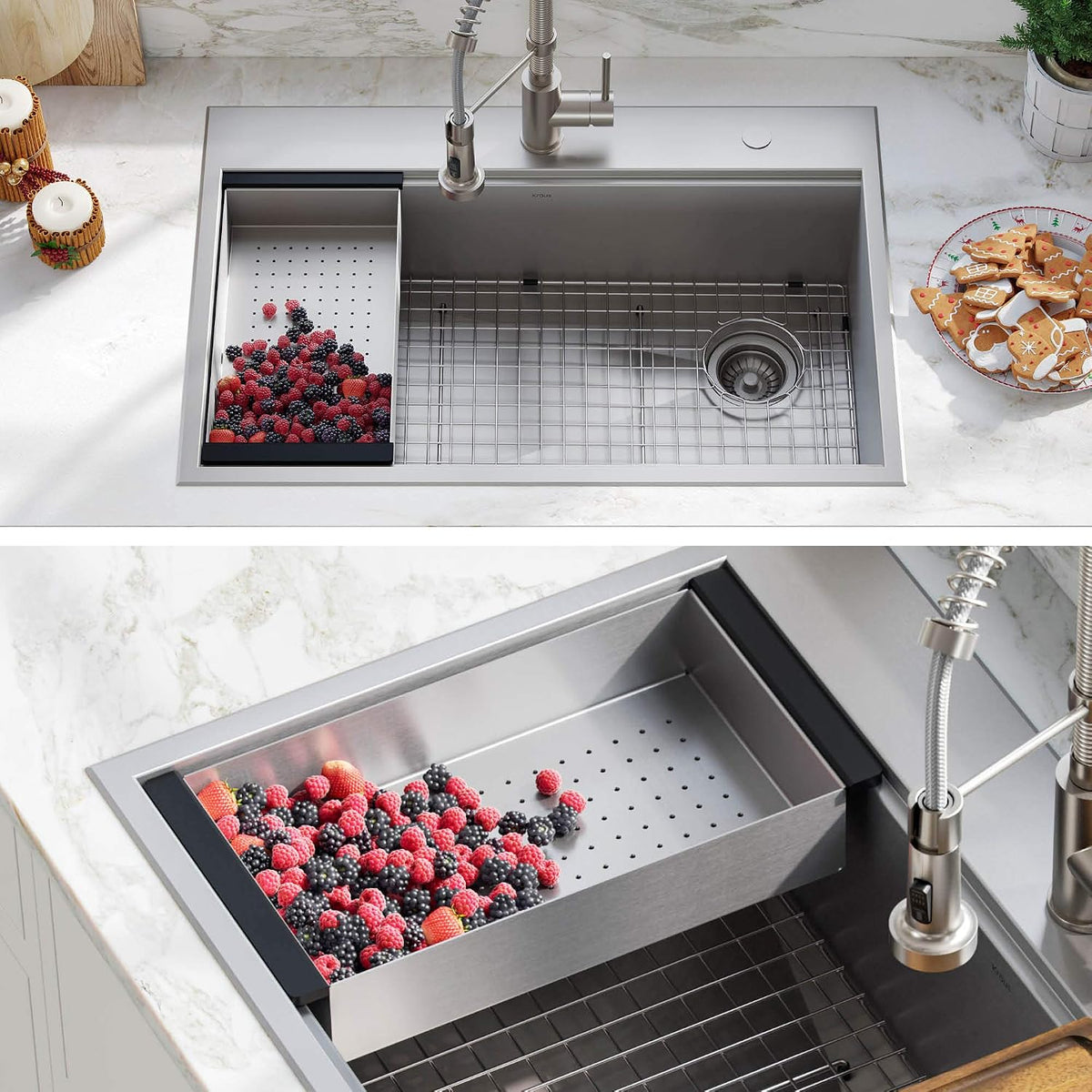 Kraus Stainless Steel 16.75 in Workstation Kitchen Sink Colander CS-6