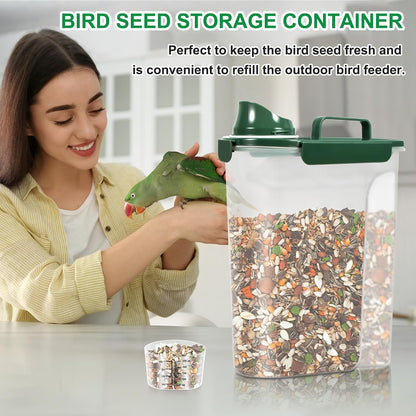 TBMax 10 Lbs Cat Dog Food Storage Container, 2026 Upgraded Large Pouring Container for Pet Food Storage, Bird Seed Dispenser, Portable Travel Kibble Holder -Dark Green