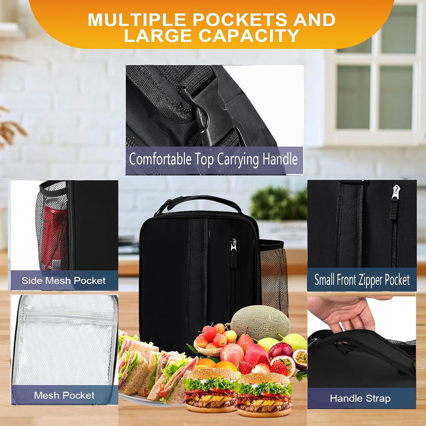 Lunch Box Insulated Lunch bag for Men Teen Kids Boys Adult Portable Stylish Small Lunchbox Special Design for Working Office school Picnic