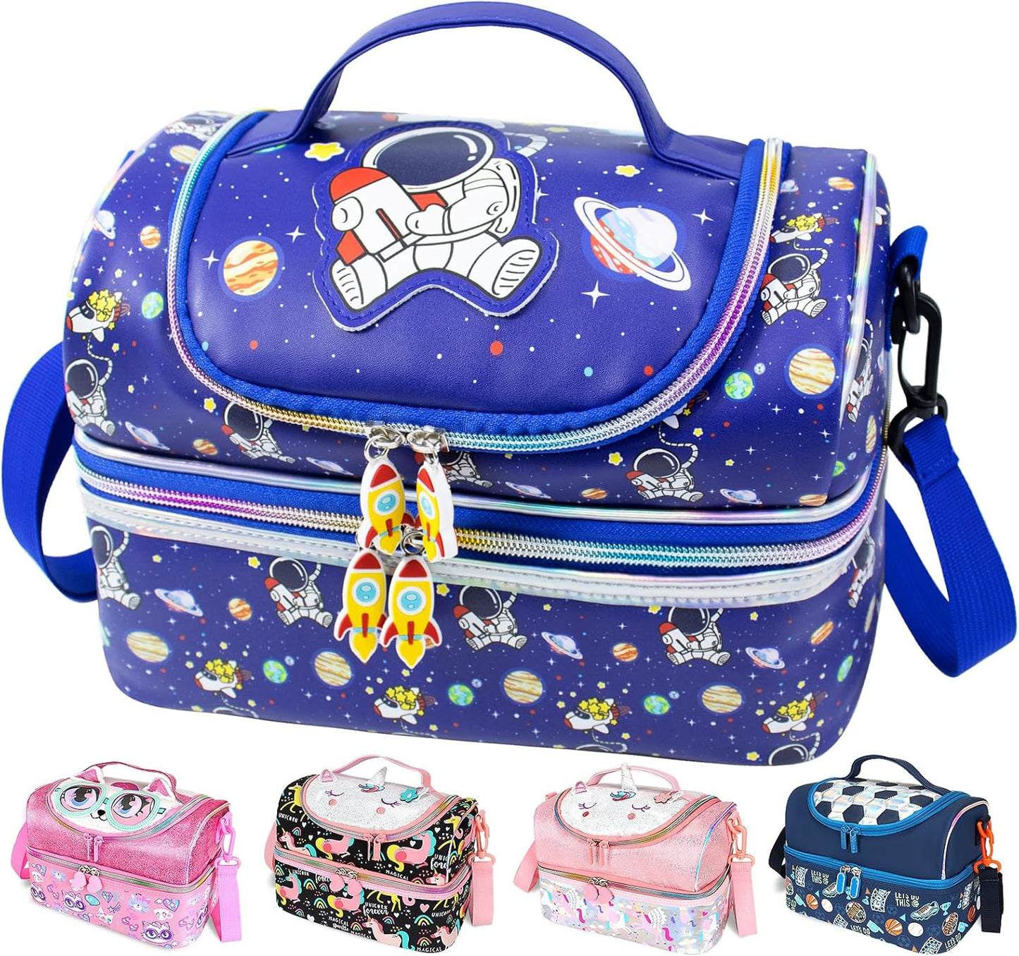 RLGPBON Lunch Bag Kids,Boys Lunch Box,Space Lunch Bag Toddler Teen Boys,School Daycare Cute Travel bags