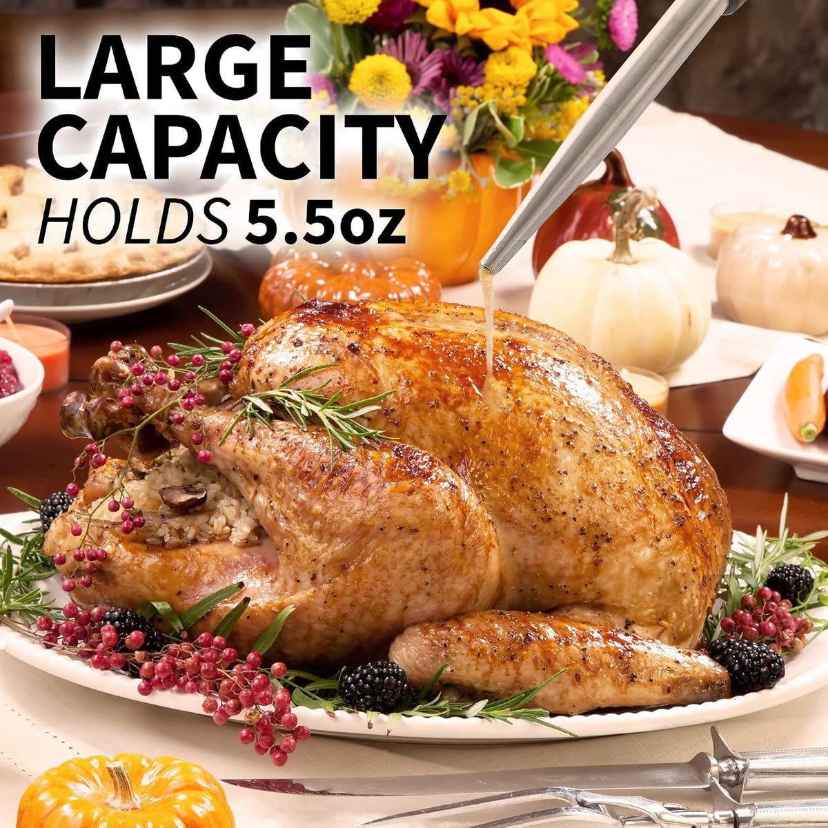 Zulay Kitchen Stainless Steel Turkey Baster