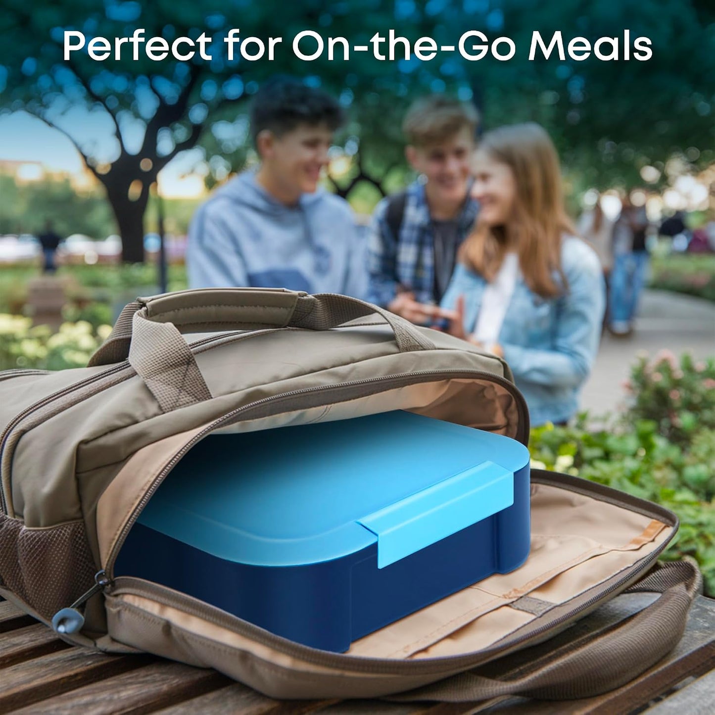 KARRICO Leakproof Lunch Box – 3-Compartment Bento Box, Cooler Pack & Adjustable Divider, Extra Large & BPA-Free – Dishwasher Safe, Ideal for On-the-Go Meals, Green