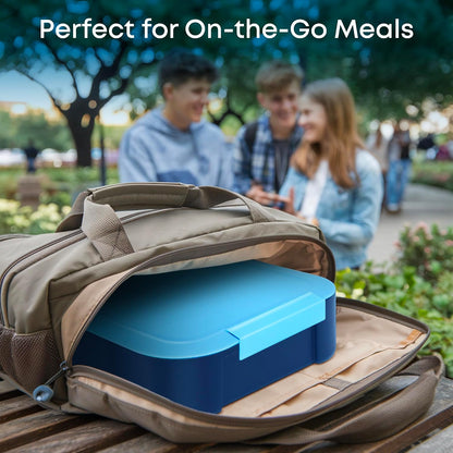 KARRICO Leakproof Lunch Box – 3-Compartment Bento Box, Cooler Pack & Adjustable Divider, Extra Large & BPA-Free – Dishwasher Safe, Ideal for On-the-Go Meals, Green