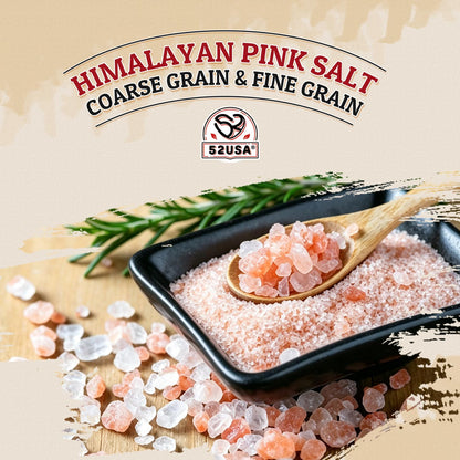 52USA Himalayan Pink Salt, Coarse Grain 1 lb, Salt for Grinder Refill
