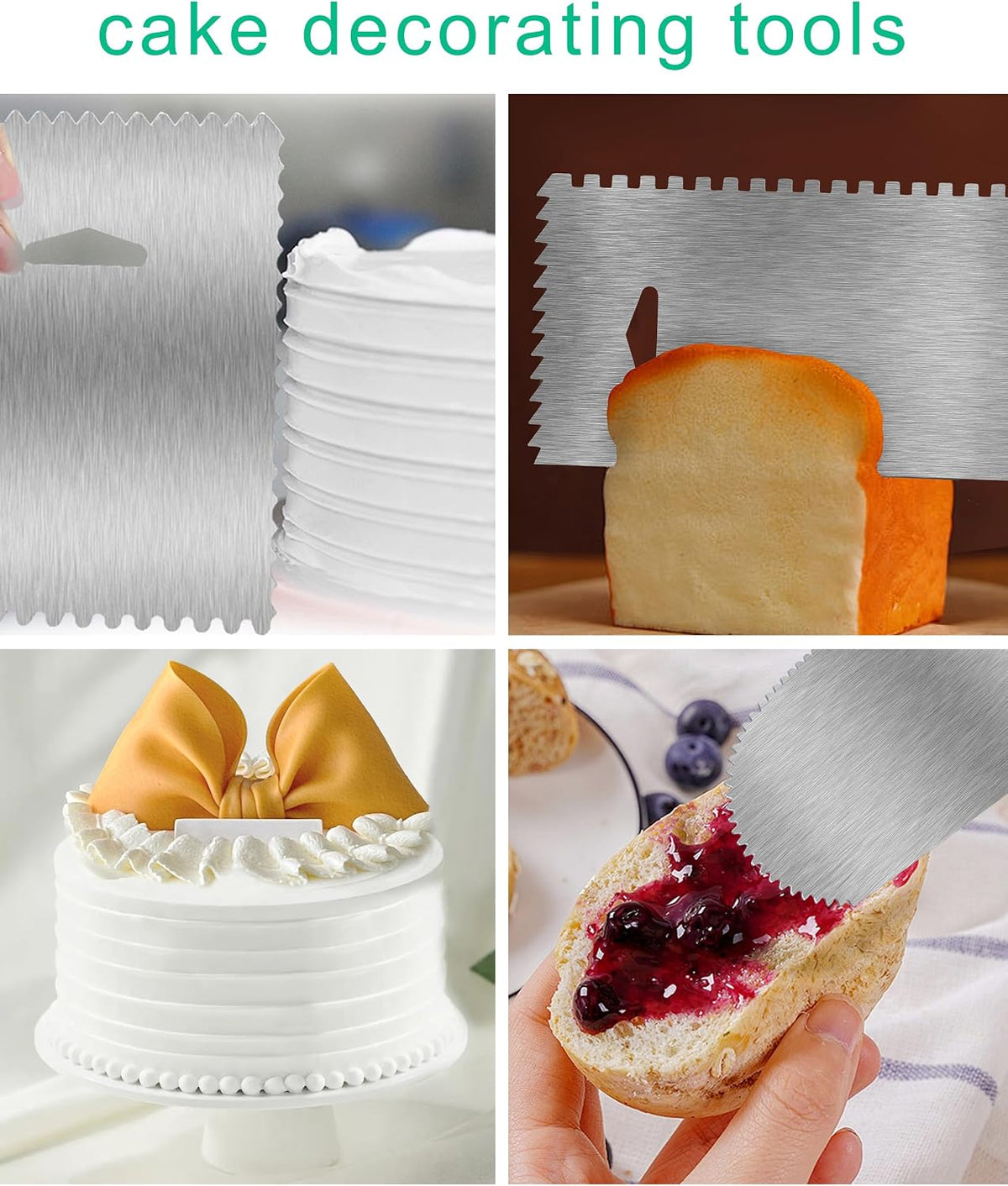 6pcs Cake Scraper Decorating Comb and Icing Smoother Reusable Bread Cream Pizza Cutter-Purple