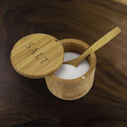 Totally Bamboo Salt Cellar with Swivel Lid, Salt Container for Countertop