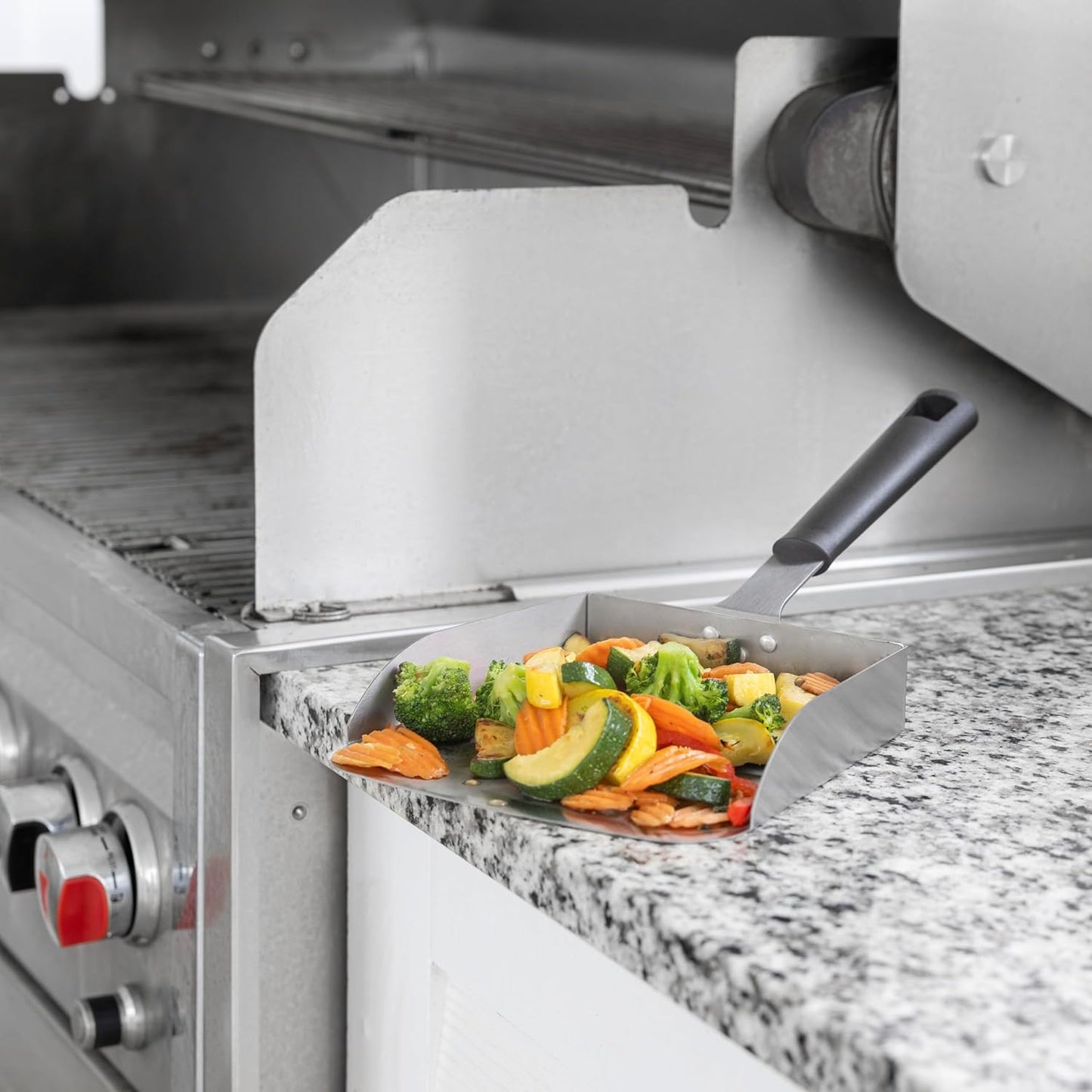 Outset Griddle Scraper and Cleaner, Stainless Steel Griddle Cleaner