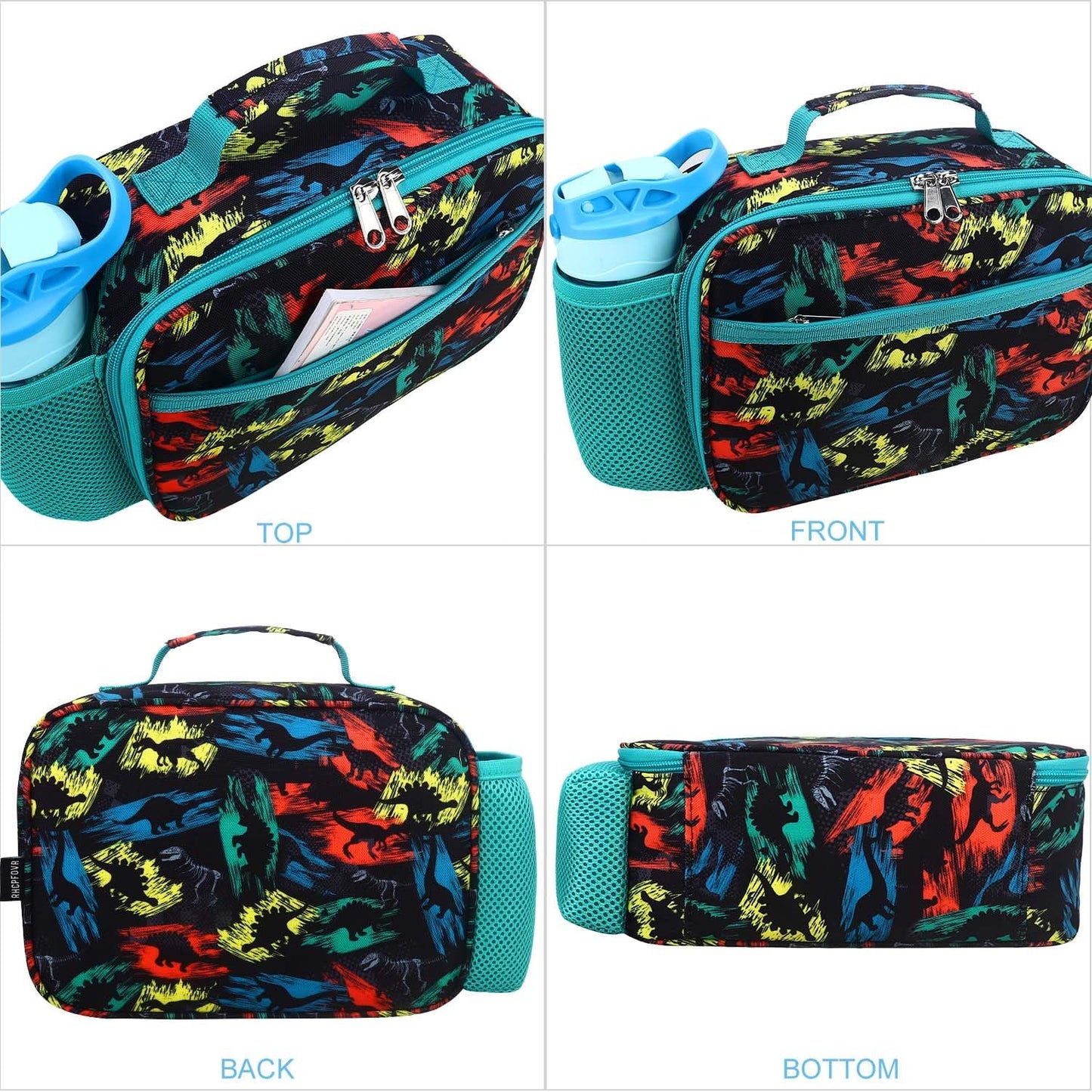 RHCPFOVR Kids Lunch Bag - Insulated Lunch Box for Boys Girls,Washable Lunch Bag and Reusable Toddler Leak-proof Lunchbox for School and Daycare - Colors B