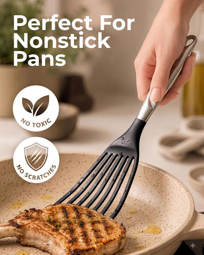 Zulay Kitchen Stainless Steel Fish Turner Spatula
