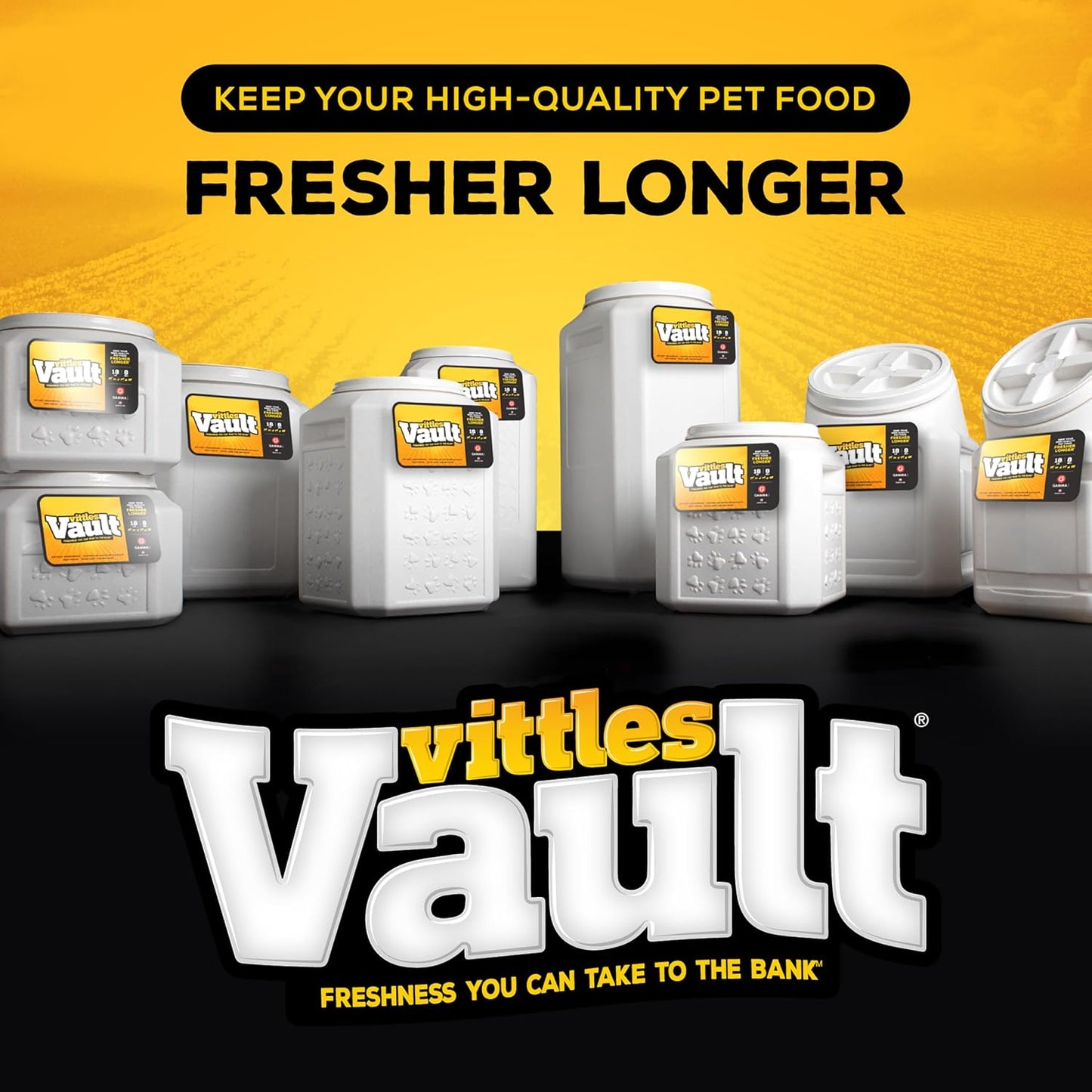 Vittles Vault Traditional Pet Food Storage Container For Dog Kibbles/Bird Seed/Oatmeal/Rice/Flour/Cereal, BPA Free Plastic, Sealed Airtight For Cat Food, Up To 30 lb, Made in USA, With Scoop, Gray