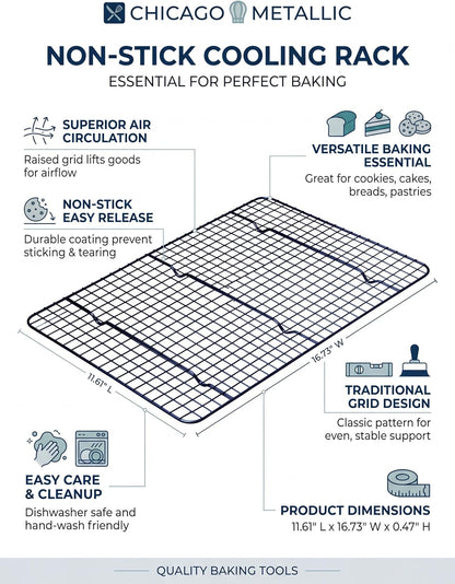 Chicago Metallic Non-Stick Cooling Rack for Baking