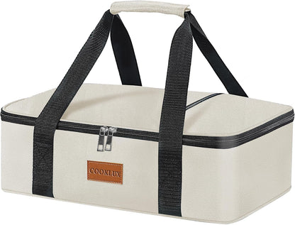 Insulated Casserole Carrier 9x13 Inch, Durable Nylon, Leak-Proof Casserole Dish Carrier, Casserole Carriers for Hot or Cold Food (Christmas)