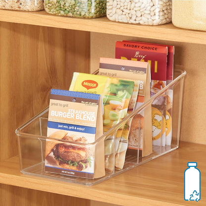 InterDesign Linus Kitchen Organizer Bin for Food Storage; Condiment/Dressing Pouches - Clear | Food Storage, Condiment/Dressing Pouches, Packet