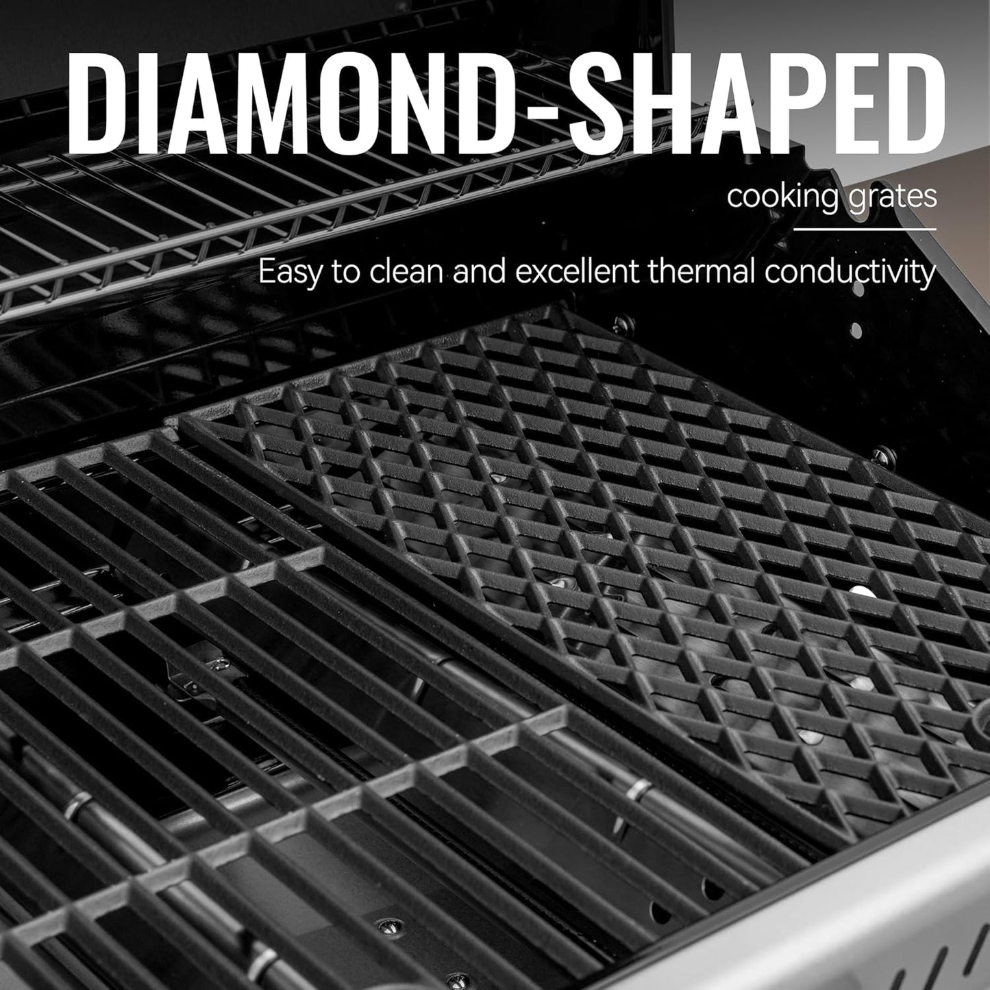 Royal Gourmet GA6402S 6-Burner Propane Gas Grill with Side Burner and Warming Rack, 74,000 BTUs, Cabinet Style Outdoor BBQ Grill for Barbecue Grilling & Backyard Cooking, Silver