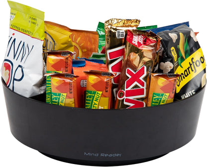 Mind Reader Snack Carousel, Countertop Organizer, Snack Tray, Condiment Holder, Breakroom, Kitchen, Black