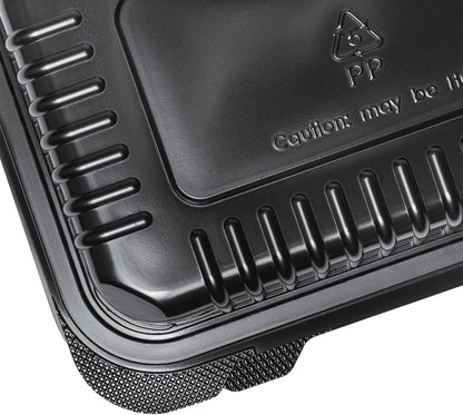 Karat FP-HC99PP-3CU 9"X 9" PP Hinged Containers 3 Compartment - (Case of 200)