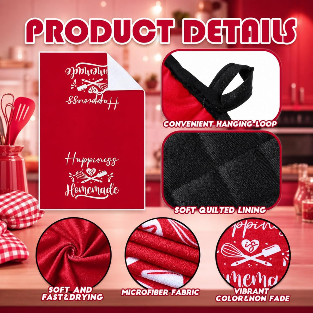 Sratte 6 Pcs Farmhouse Kitchen Decor Accessories Set