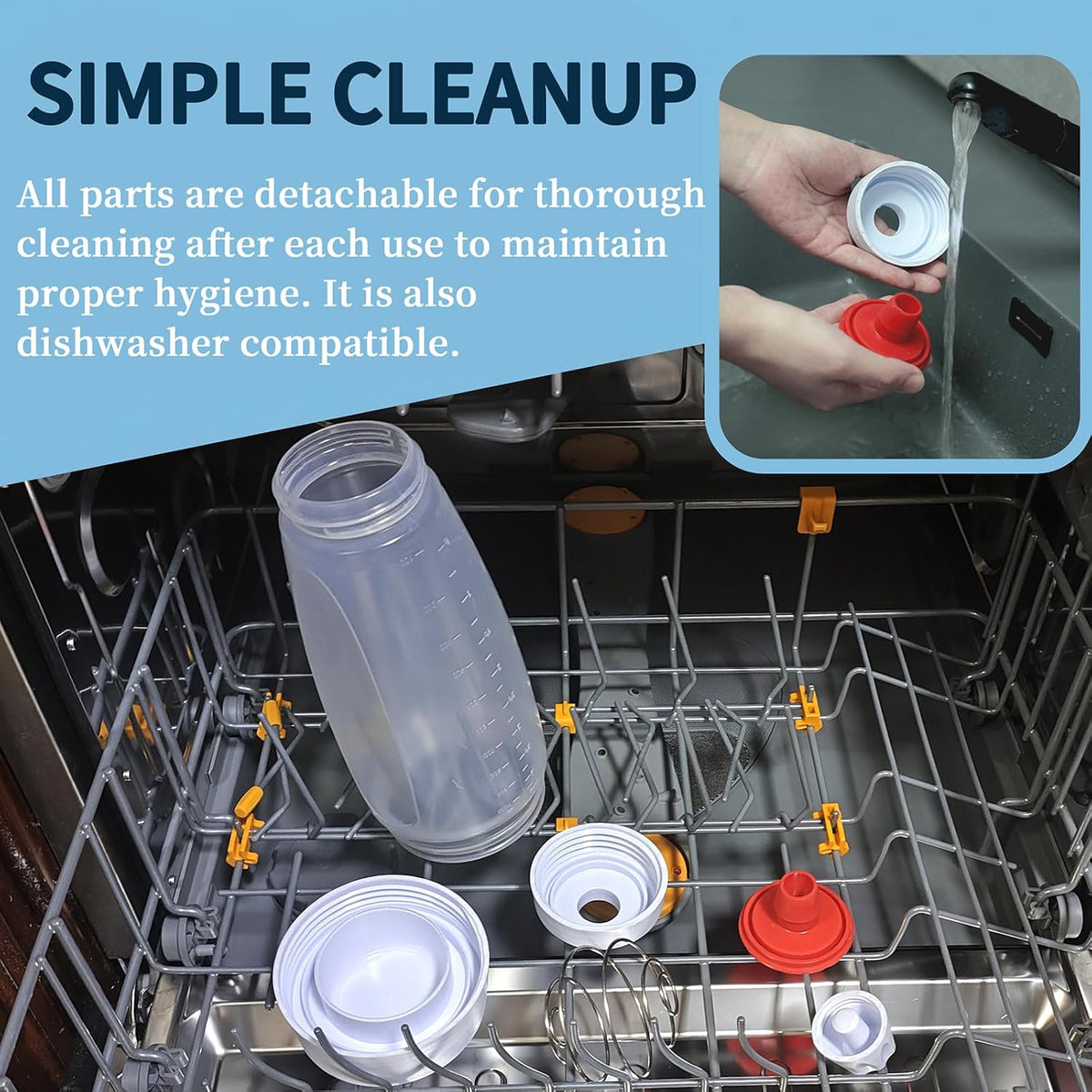 2 Pancake Batter Dispenser with BlenderBall&Silicone Spatula&Cleaning Brush