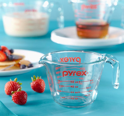 Pyrex 3 Piece Glass Measuring Cup Set & Etekcity Food Kitchen Scale, Digital Grams and Ounces for Weight Loss, Baking, Cooking, Keto and Meal Prep, Small, 304 Stainless Steel