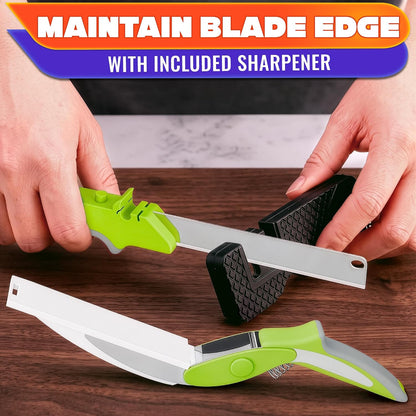 2 in 1 Kitchen Scissors for Food with Knife Sharpener (Grey)