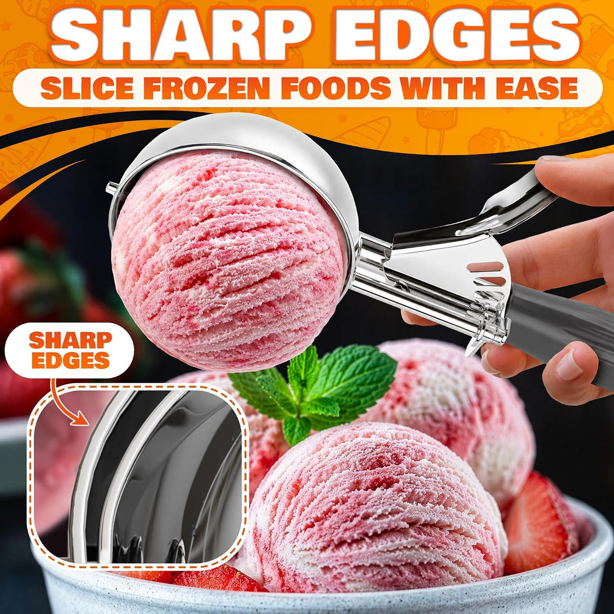 Cookie Scoops for Baking, Stainless Steel in #16, #20, #30