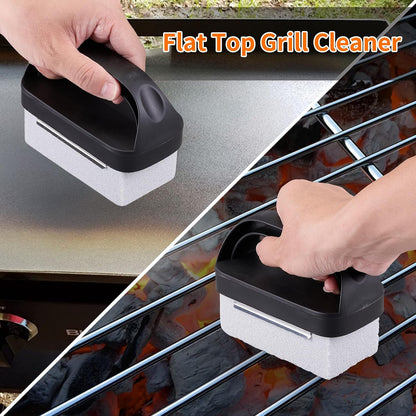 12 PCS Griddle Cleaning Kit for Blackstone, Heavy Duty Flat Top Grill Brush Set with Scraper & Stone – Complete BBQ Accessories for Outdoor Camping