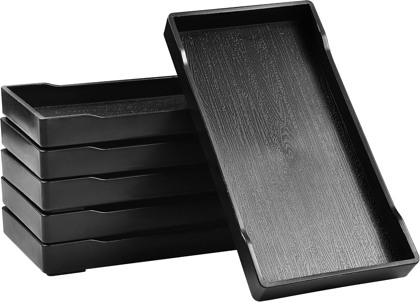 White Serving Tray (13.5 x 9.6 inch) for Serving Accessory, Elegant & Stackable Plastic Tray for Spa, Coffee, Drinks, Tea, Bar, Party, Seasoning, Perfume and Display Use.