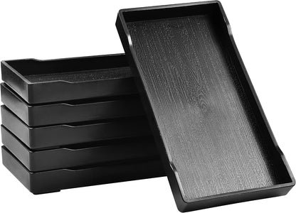 White Serving Tray (13.5 x 9.6 inch) for Serving Accessory, Elegant & Stackable Plastic Tray for Spa, Coffee, Drinks, Tea, Bar, Party, Seasoning, Perfume and Display Use.