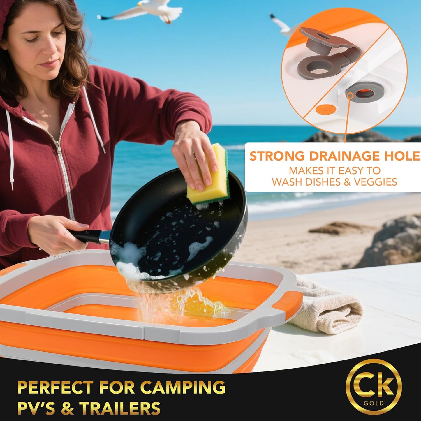 New XL Collapsible BBQ Prep Tub with LOCKING Lid, Cutting Board & Drain Hole | BPA-Free, Food-Grade, Space-Saving Prep Tubs for Marinating, Grilling, Camping & Outdoor Cooking (Black, 16L)