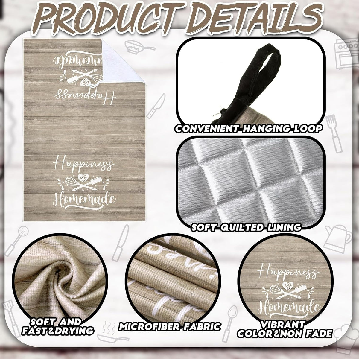 Sratte 6 Pcs Farmhouse Kitchen Decor Accessories Set