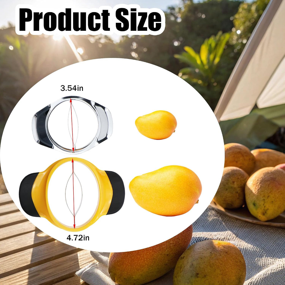 PCTC 2 Pack Mango Slicer Stainless Steel Fruit Tool