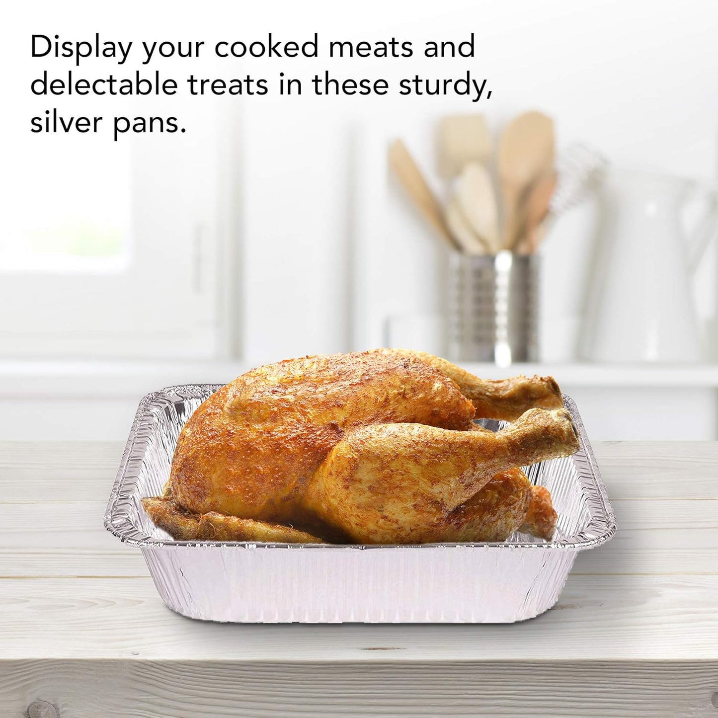 Stock Your Home 9x13 Aluminum Trays with Lids (10 Pack) – Disposable Half Size Deep Pans for Cooking, Storage, BBQ, Grilling, Catering