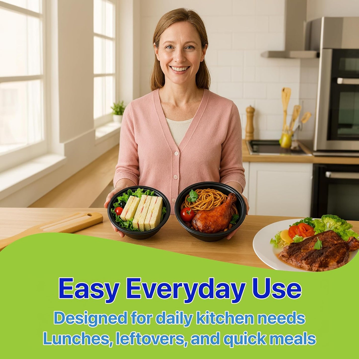 Meal Prep Containers Round [10 Set] x [16 oz] with Lids, 1 compartment, Stackable, Reusable, Leakproof, Food Safe, Microwave, Freezer & Dishwasher Safe for Food Prep Storage (10 Set, 16 oz)